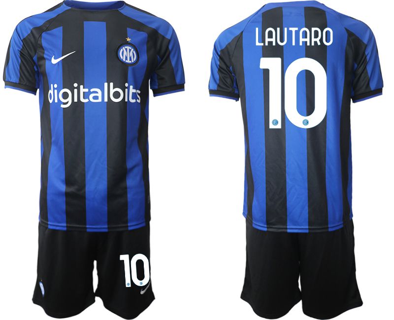Cheap Men 2022-2023 Club Inter Milan home blue 10 Soccer Jersey